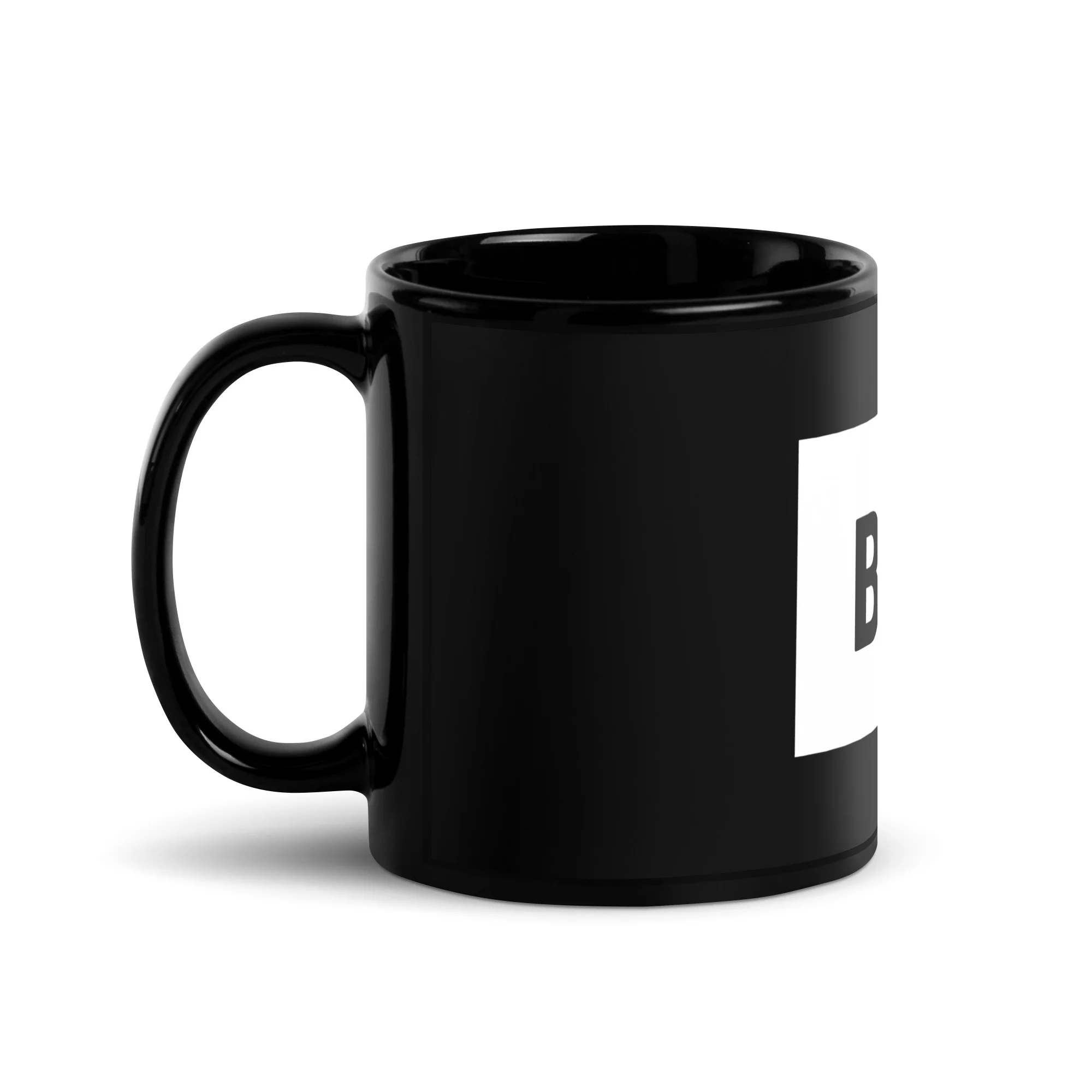 BTC Logo Glossy Mug - Black - Image 3