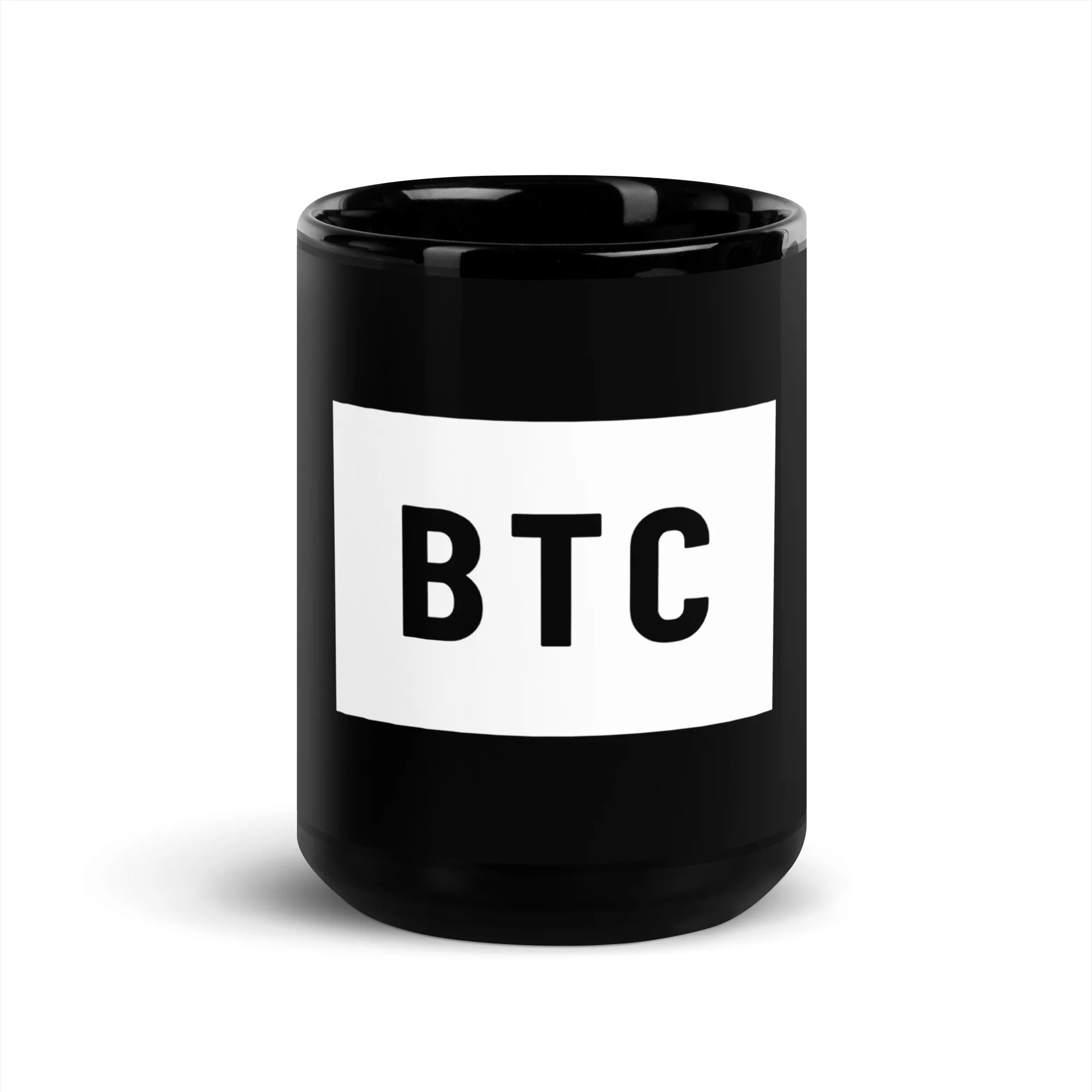BTC Logo Glossy Mug - Black - Image 5