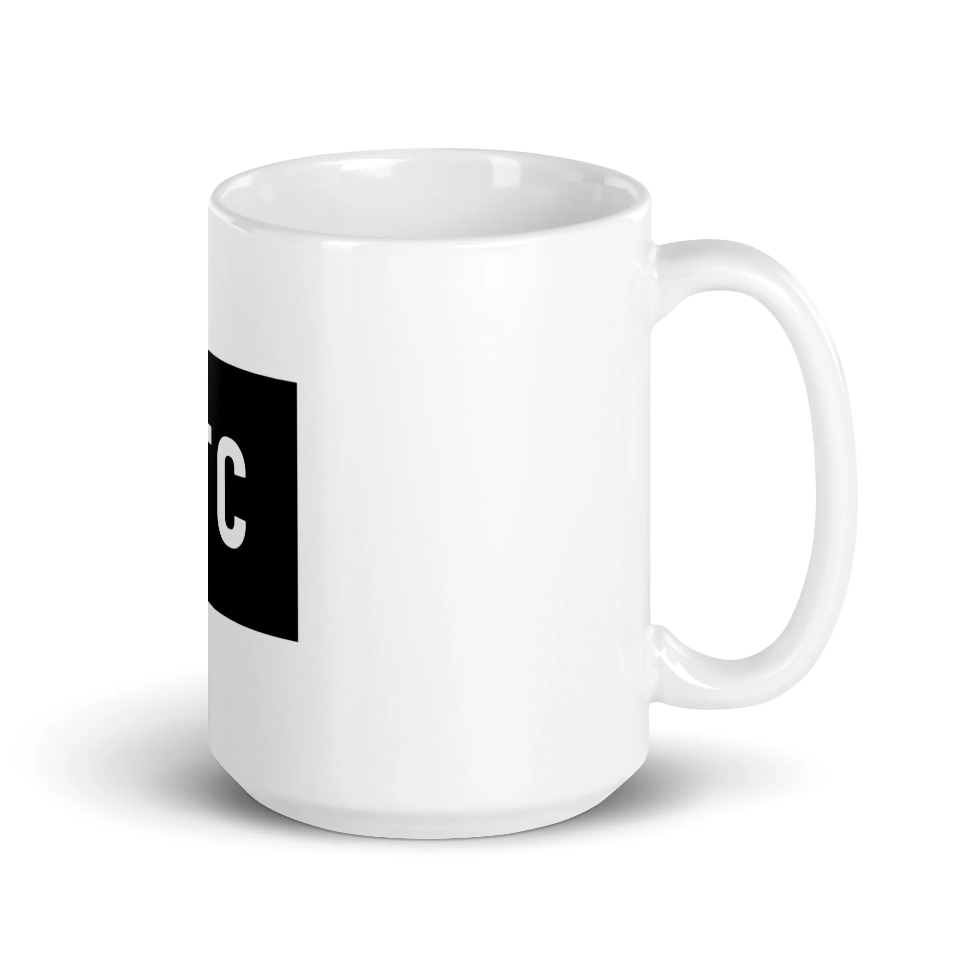 BTC Logo Glossy Mug - White - Image 4