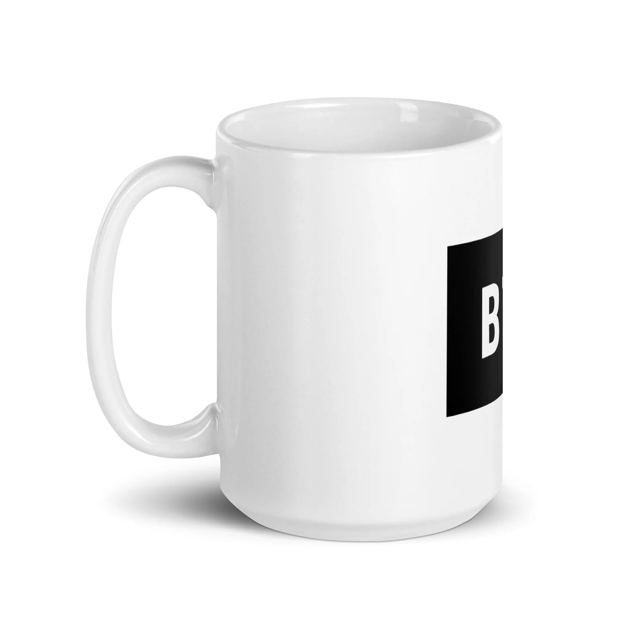 BTC Logo Glossy Mug - White - Image 5