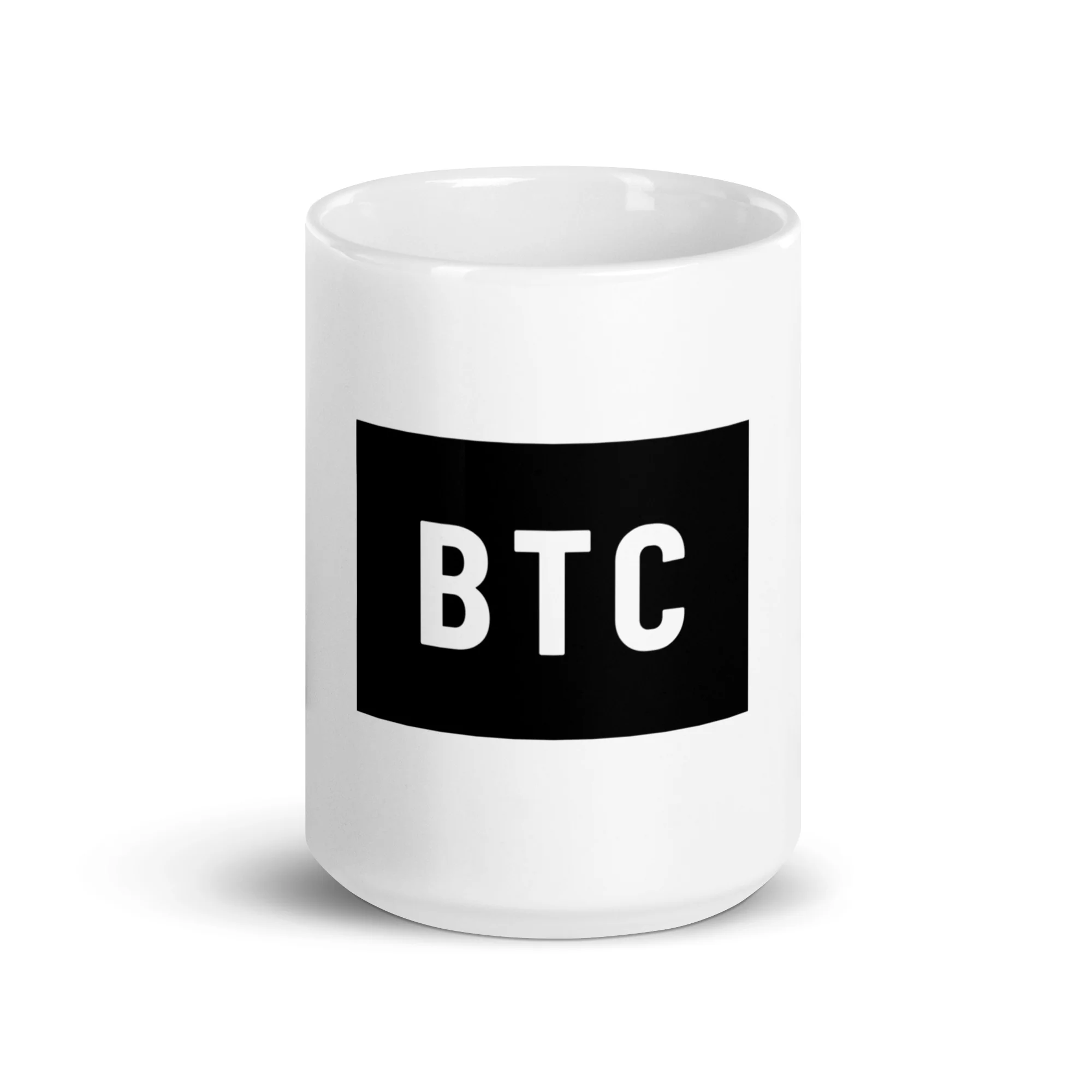 BTC Logo Glossy Mug - White - Image 6