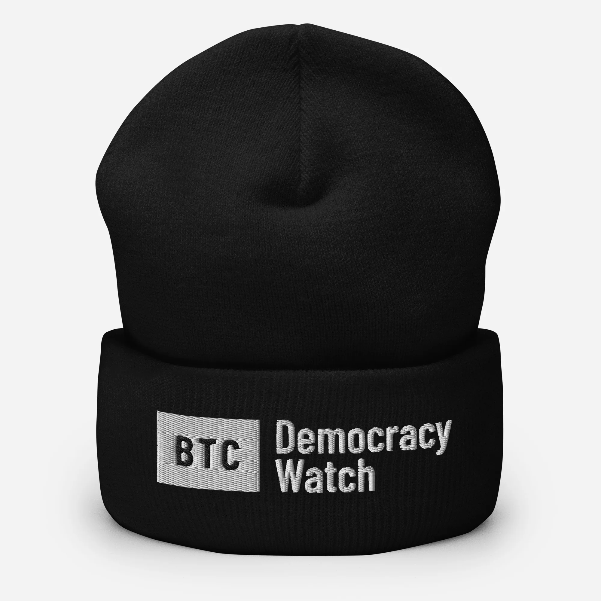 "Democracy Watch" Cuffed Beanie - Navy/Black - Image 8