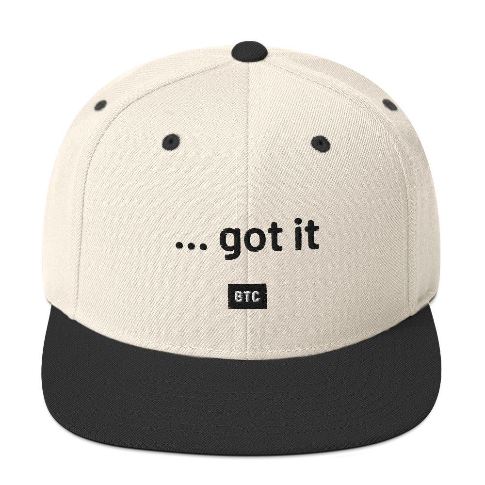 "...got it" Snapback Hat - Black Text - Image 9