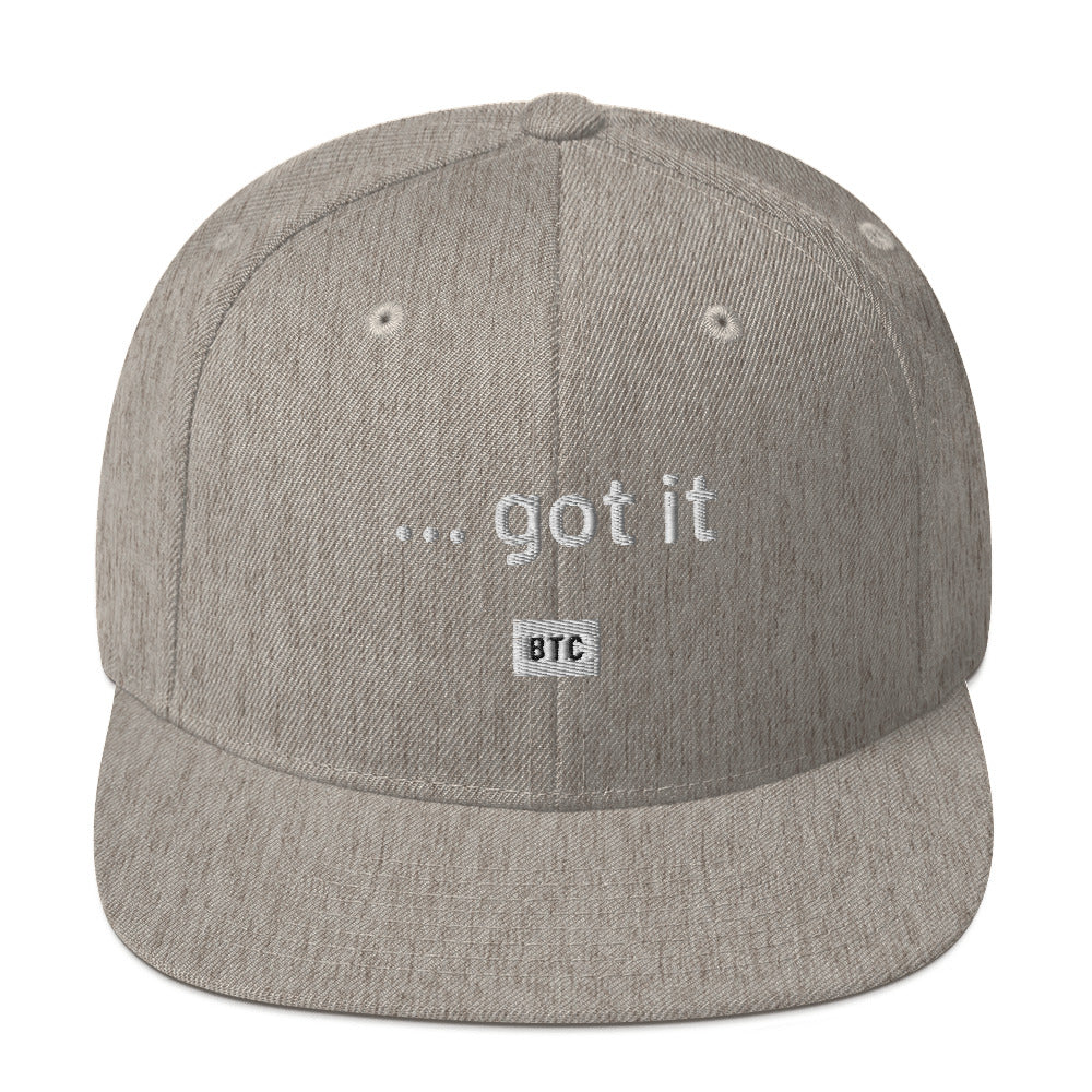 "...got it" Snapback Hat - White Text - Image 49