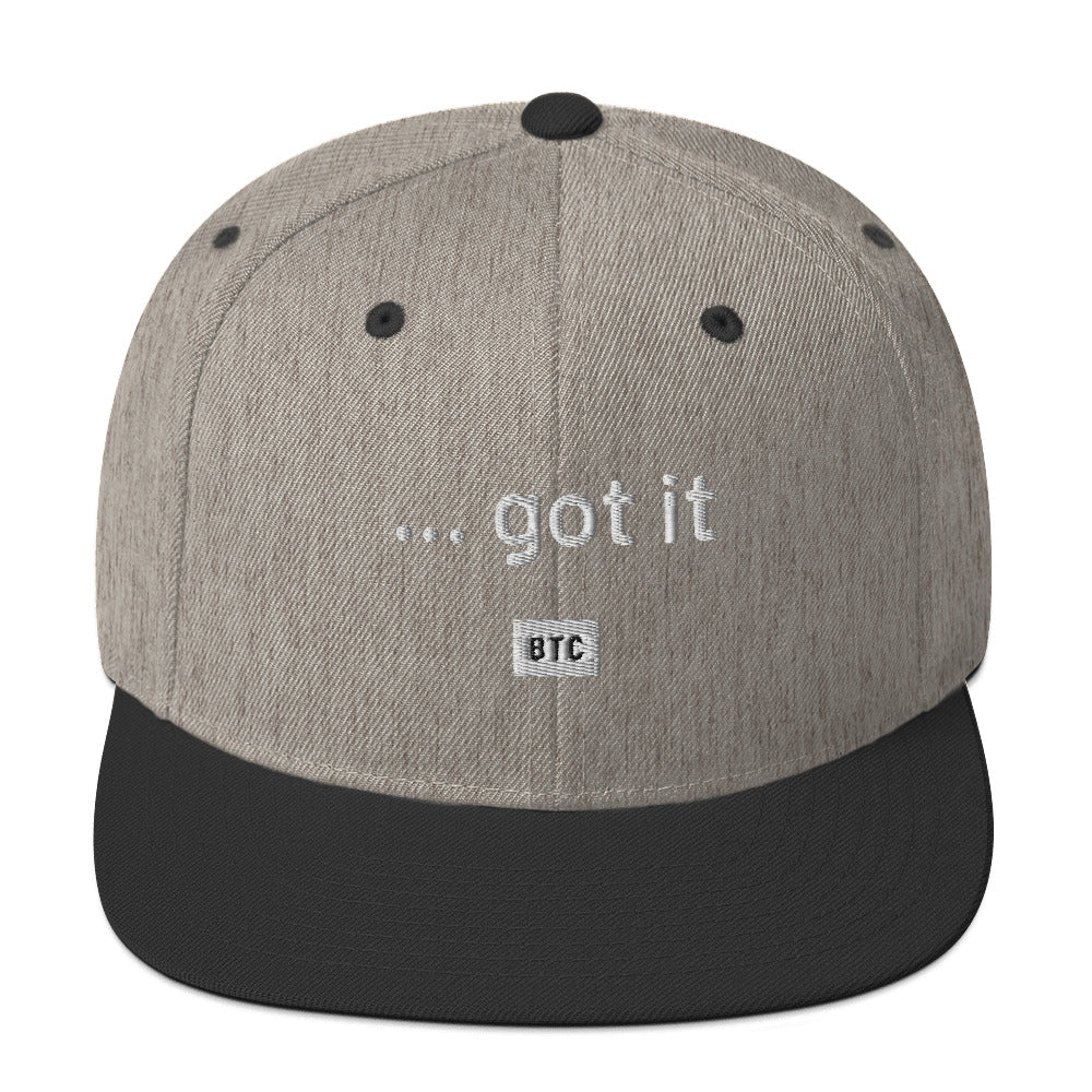 "...got it" Snapback Hat - White Text - Image 53