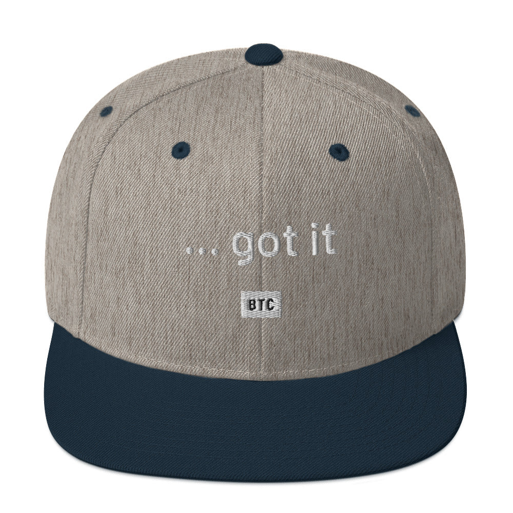 "...got it" Snapback Hat - White Text - Image 57