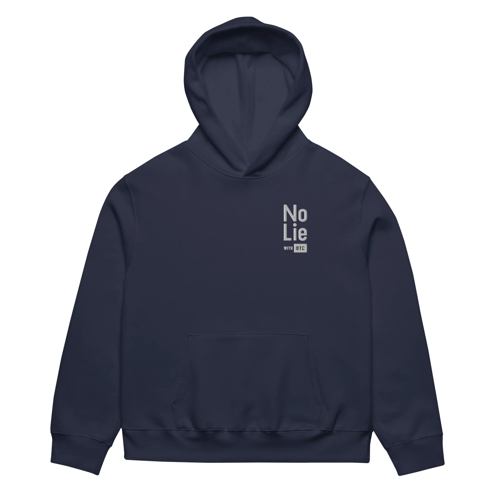 "No Lie" Unisex Hoodie - Black/Navy - Image 4