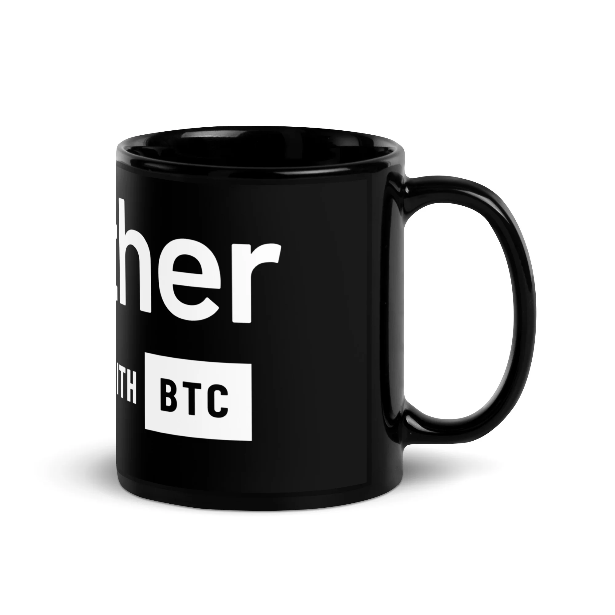 "Another Day with BTC" Glossy Mug - Black - Image 2