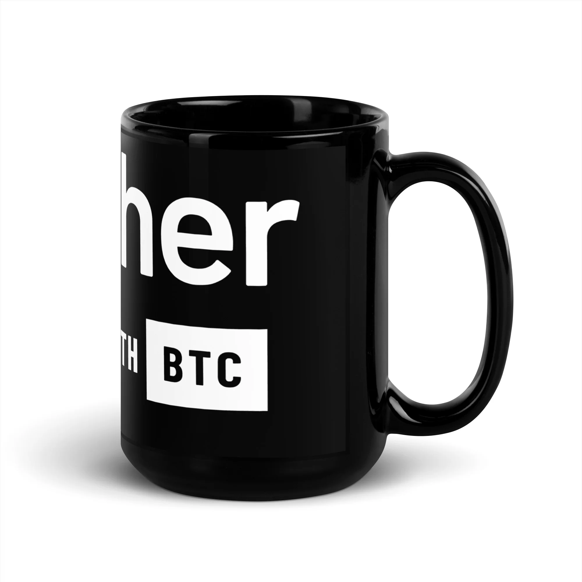 "Another Day with BTC" Glossy Mug - Black - Image 4